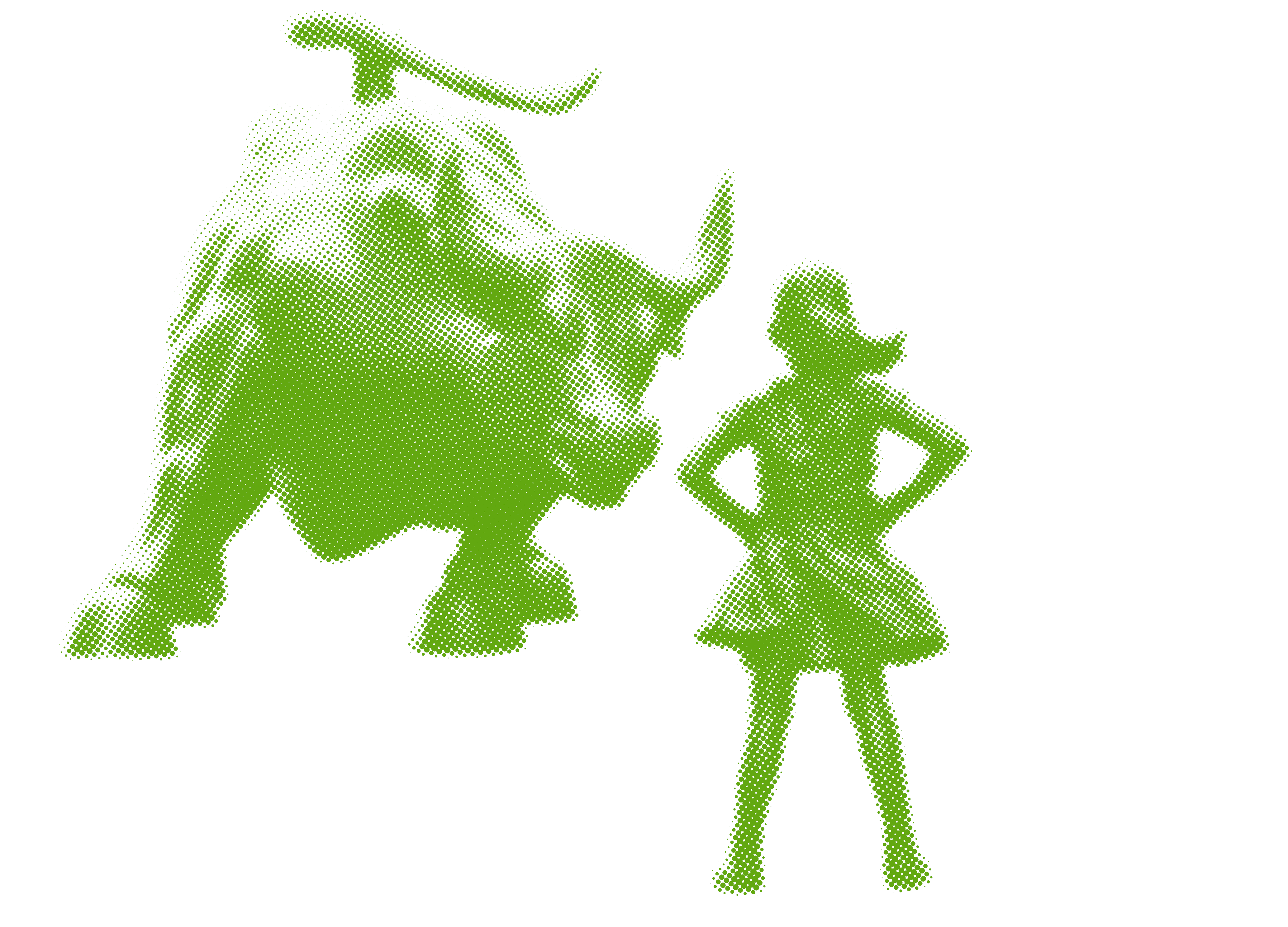 Bull girl green
